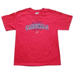 Nike St Louis Cardinals Shirt Y2K MLB Baseball Center Swoosh Youth Large Red Tee